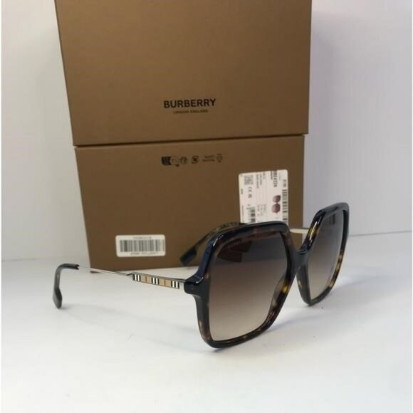 💯 - New Authentic Burberry Brown Gradient Square Ladies Sunglasses BE4324 - Picture 7 of 14